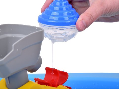 Niebieski stolik wodny z kołem młyńskim + akcesoria do łowienia ZA5566