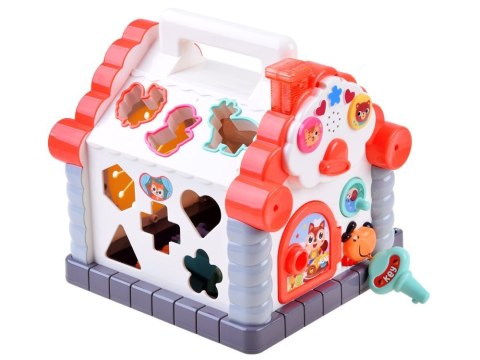 Interaktywny Domek kostka edukacyjna sorter klocki zwierzątka ZA3518