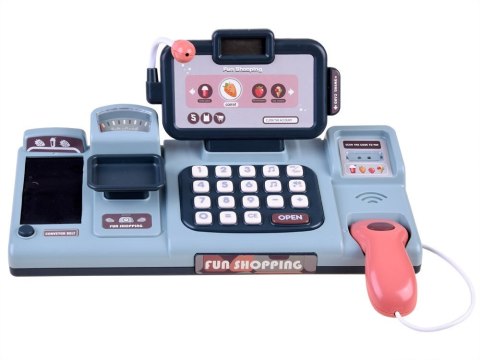 Kasa fiskalna dla dzieci skaner waga smartfon koszyk zabawa w sklep ZA4147