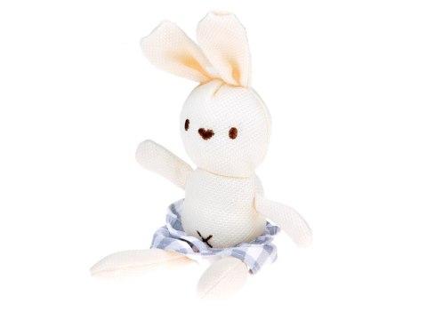 Bobas Lalka Noworodek ubrana szara czapka sukienka maskotka królik ZA5007