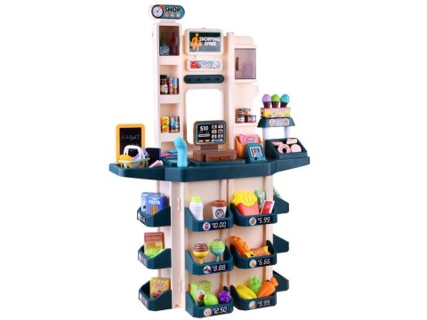 Supermarket Sklep spożywczy Kasa fiskalna + 71 ele akcesoria Dźwięk ZA4279