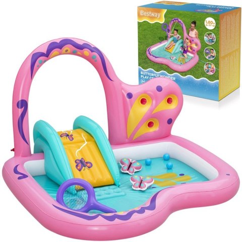 Bestway Wodny plac zabaw MOTYLEK 180x180x117cm + zjeżdżalnia i akces. 53175