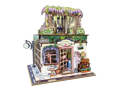 Drewniane PUZZLE 3D Seria budynek Kwiaciarnia 243 ele oświetlenie ZA6015