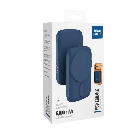 Powerbank zgodny z MagSafe Blue Star Slim DG-P8 15W 5000 mAh granatowy