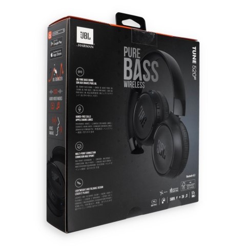 Słuchawki bezprzewodowe nauszne JBL Tune 520BT czarne