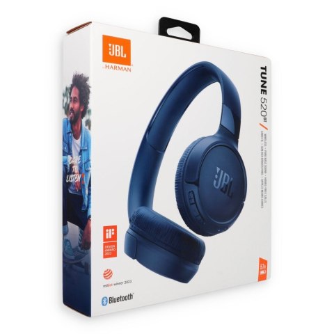 Słuchawki bezprzewodowe nauszne JBL Tune 520BT niebieskie
