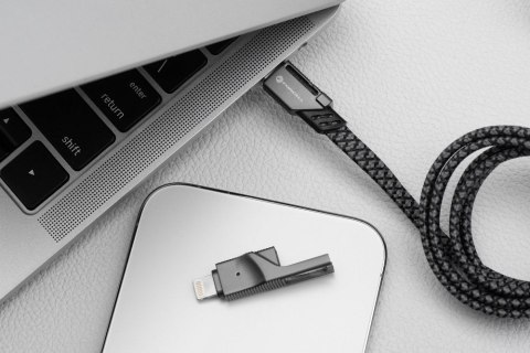 Kabel 4w1 USB C / USB A do USB C / Lightning Forcell F-Energy QC PD 3A 60W 1 m C241 chrom