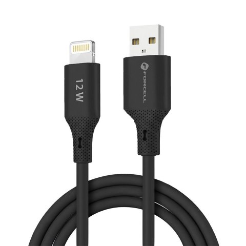 Kabel USB A do Lightning Forcell F-Energy 2,4A 12W Silicone 1 m C343 czarny