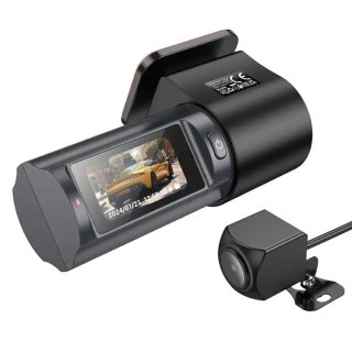 Kamera samochodowa Hoco z wyświetlaczem 1,47" 2K + kamera tylna 720P/25fps DV8 czarna