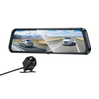 Kamera samochodowa na lusterko z wyświetlaczem 9,66" 1080p/30fps + kamera tylna 720p/30fps Hoco DV16 czarna