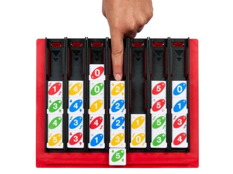 Mattel Gra Uno Quatro - strategiczna, rodzinna z kolorowymi płytkami GR0914