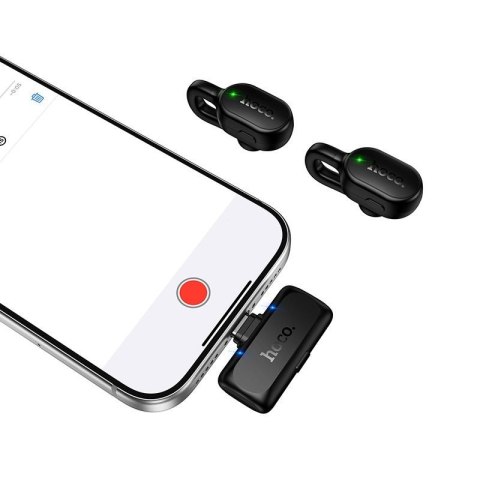 Mikrofon krawatowy bezprzewodowy USB-C Hoco L27 czarny