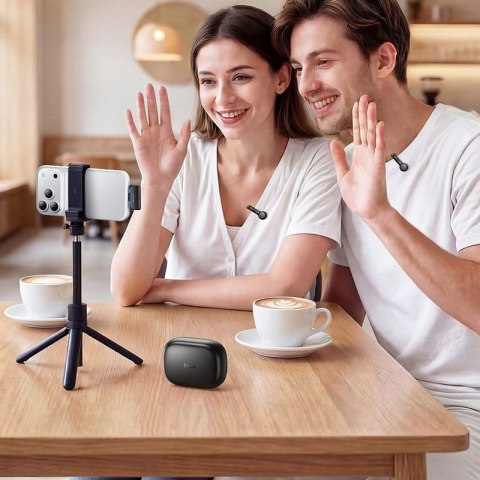 Mikrofon krawatowy bezprzewodowy USB-C Hoco L27 czarny