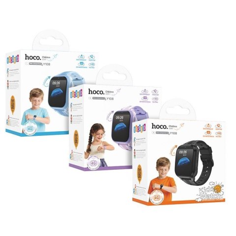 Smartwatch dla dzieci 1,69" 4G GPS z funkcją rozmowy Hoco Y108 czarny