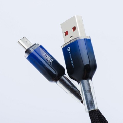 Kabel USB A do Micro USB Forcell F-Energy QC3.0 2,4A 18W Gradient 1 m C351 czarny