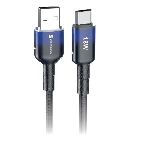 Kabel USB A do Micro USB Forcell F-Energy QC3.0 2,4A 18W Gradient 1 m C351 czarny