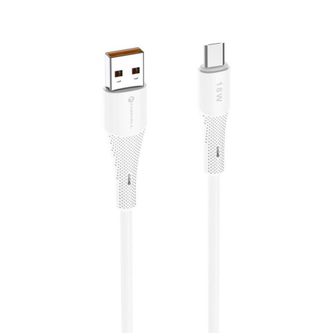 Kabel USB A do Micro USB Forcell F-Energy QC3.0 2,4A 18W Silicone 1 m C341 biały