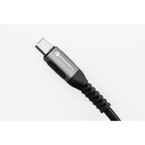 Kabel USB A do USB C Forcell F-Energy QC4.0 3A 66W Cafule 1,2 m C256 czarny