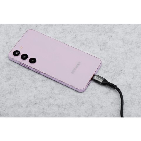 Kabel USB A do USB C Forcell F-Energy QC4.0 3A 66W Cafule 2 m C256 czarny