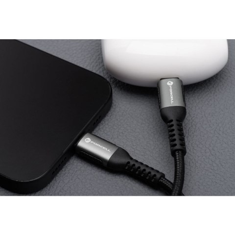Kabel USB A do USB C Forcell F-Energy QC4.0 3A 66W Cafule 3 m C256 czarny