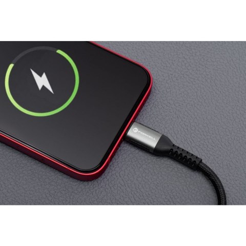 Kabel USB C do Lightning Forcell F-Energy PD 3A 27W Cafule 2 m C259 czarny