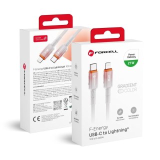 Kabel USB C do Lightning Forcell F-Energy PD 3A 27W Gradient 1 m C356 biały
