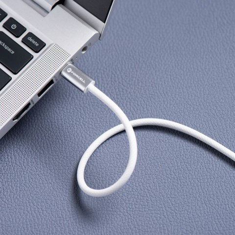 Kabel USB C do USB C Forcell F-Energy QC4.0 PD 3A 60W Cafule Flat 1,2 m CCFN23 biały