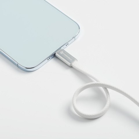 Kabel USB C do USB C Forcell F-Energy QC4.0 PD 3A 60W Cafule Flat 1,2 m CCFN23 biały
