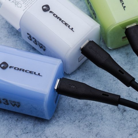 Kabel USB C do USB C Forcell F-Energy QC4.0 PD 3A 60W Silicone 1 m C344 czarny