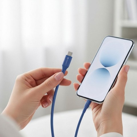 Kabel USB C do USB C Forcell F-Energy QC4.0 PD 3A 60W Silicone 1 m C344 granatowy