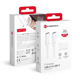 Kabel USB C do USB C Forcell F-Energy QC4.0 PD 5A 100W 1 m C339 biały