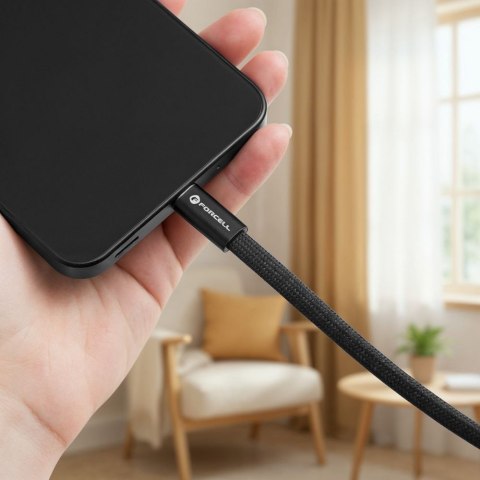 Kabel USB C do USB C Forcell F-Energy QC4.0 PD 5A 100W Cafule Flat 1,2 m CCFN23 czarny