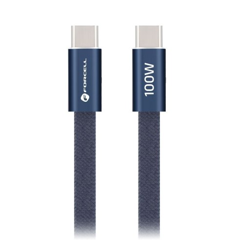 Kabel USB C do USB C Forcell F-Energy QC4.0 PD 5A 100W Cafule Flat 1,2 m CCFN23 granatowy