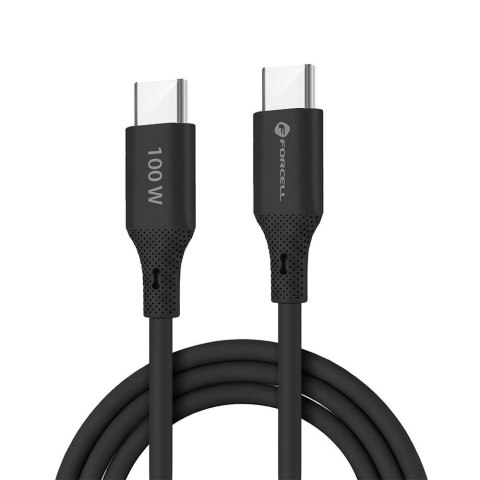 Kabel USB C do USB C Forcell F-Energy QC4.0 PD 5A 100W Silicone 1 m C347 czarny