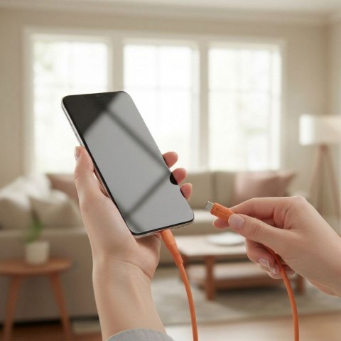 Kabel USB C do USB C Forcell F-Energy QC4.0 PD 5A 100W Silicone 1 m C347 pomarańczowy