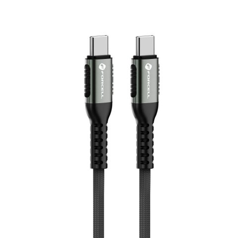 Kabel USB C do USB C Forcell F-Energy QC4.0 PD 5A 240W Cafule 0,25 m C263 czarny