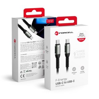 Kabel USB C do USB C Forcell F-Energy QC4.0 PD 5A 240W Cafule 2 m C263 czarny