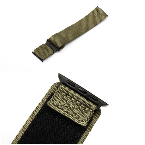 Pasek do Apple Watch Forcell F-Design FA05 rzep nylon 42 / 44 / 45 / 49 mm zielony