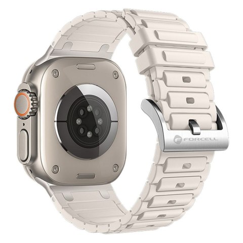 Pasek do Apple Watch Forcell F-Design FA06 dziurki silikon 42 / 44 / 45 / 49 mm biały
