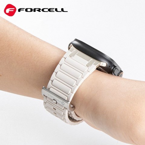 Pasek do Apple Watch Forcell F-Design FA06 dziurki silikon 42 / 44 / 45 / 49 mm biały