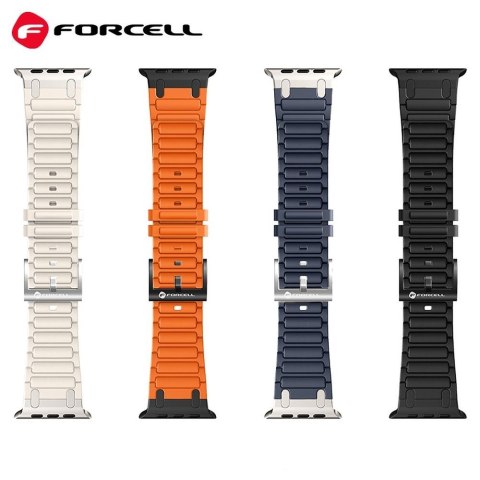 Pasek do Apple Watch Forcell F-Design FA06 dziurki silikon 42 / 44 / 45 / 49 mm biały