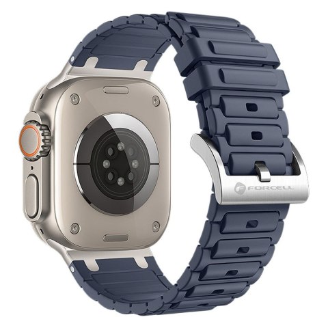 Pasek do Apple Watch Forcell F-Design FA06 dziurki silikon 42 / 44 / 45 / 49 mm niebieski