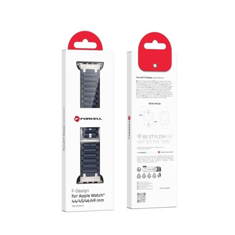 Pasek do Apple Watch Forcell F-Design FA06 dziurki silikon 42 / 44 / 45 / 49 mm niebieski