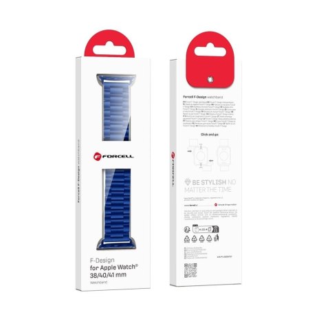 Pasek do Apple Watch Forcell F-Design FA10 zatrzask stal 38 / 40 / 41 mm niebieski