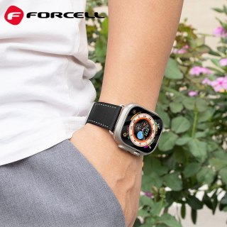 Pasek do Apple Watch Forcell F-Design FA20 dziurki skóra ekologiczna 38 / 40 / 41 mm czarny