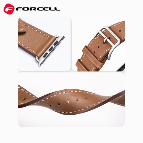 Pasek do Apple Watch Forcell F-Design FA20 dziurki skóra ekologiczna 38 / 40 / 41 mm czarny