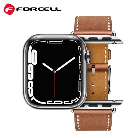 Pasek do Apple Watch Forcell F-Design FA20 dziurki skóra ekologiczna 42 / 44 / 45 / 49 mm czerwony
