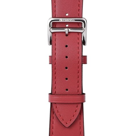 Pasek do Apple Watch Forcell F-Design FA20 dziurki skóra ekologiczna 42 / 44 / 45 / 49 mm czerwony