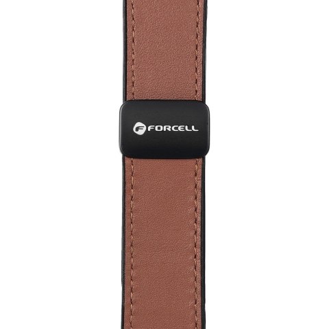 Pasek do Apple Watch Forcell F-Design FA21 magnetyczny skóra ekologiczna 42 / 44 / 45 / 49 mm brązowy