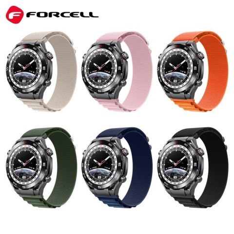 Pasek do Samsung Galaxy Watch Forcell F-Design FS05 sprzączka włókno poliestrowe 22 mm pomarańczowy